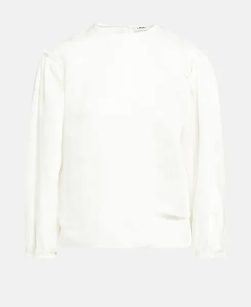 Льняная блузка-рубашка Sandro, белый