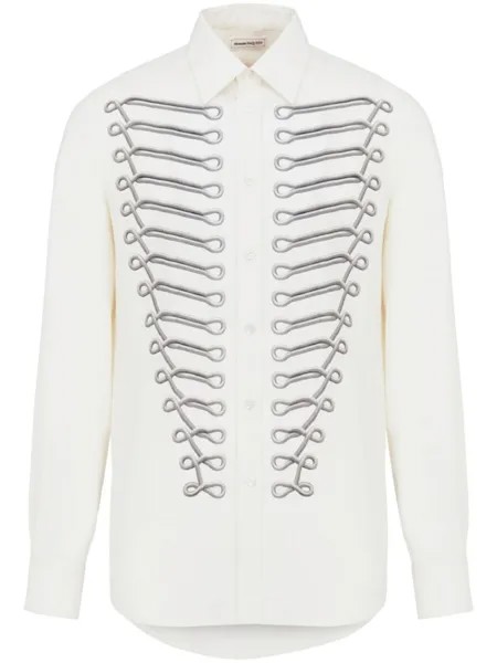 Alexander McQueen шелковая рубашка Frogging, белый