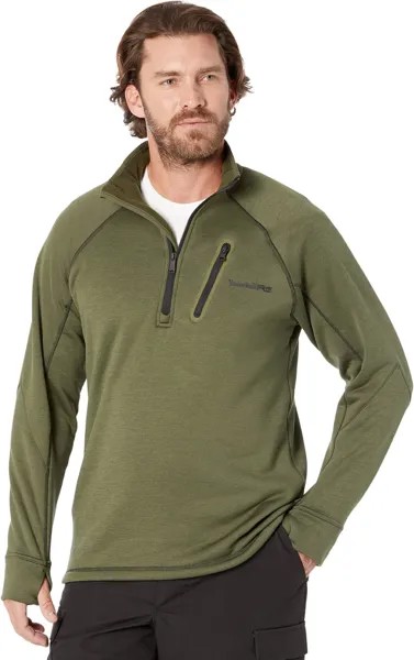 Толстовка Timberland PRO Reaxion 1/4 Zip Fleece, цвет Burnt Olive Heather