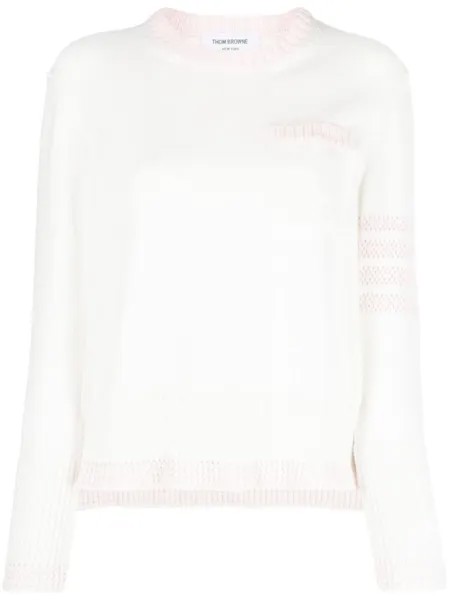 Thom Browne ажурный джемпер, белый