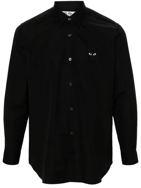 Comme Des Garçons Play поплиновая рубашка с нашивкой, черный