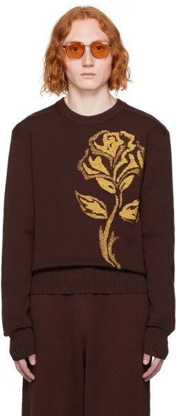 Burberry Коричневый свитер с розами