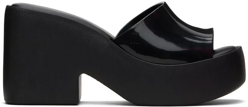 Черные шикарные босоножки на каблуке Melissa