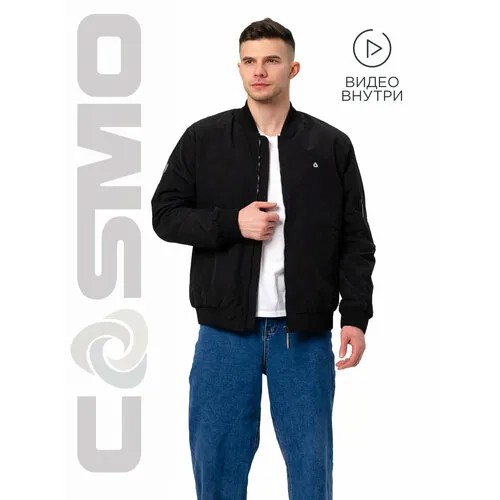 Бомбер CosmoTex, силуэт прямой, без капюшона, размер 52-54 170-176, черный