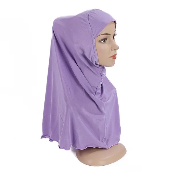 Однотонная мусульманская искусственная полная обложка H291a, подходит для детей от 7 до 12 лет, Эластичный Нижний шарф, мусульманские шапки HatsTurban, головной платок, шапочка, шарф, шаль
