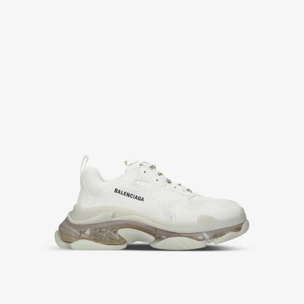 Мужские кроссовки Triple S Clear Sole из искусственной кожи и сетки Balenciaga, белый