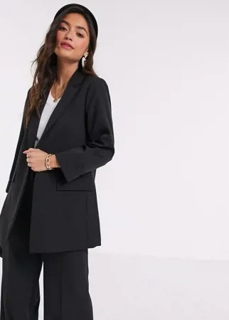 Черный пиджак бойфренда New Look