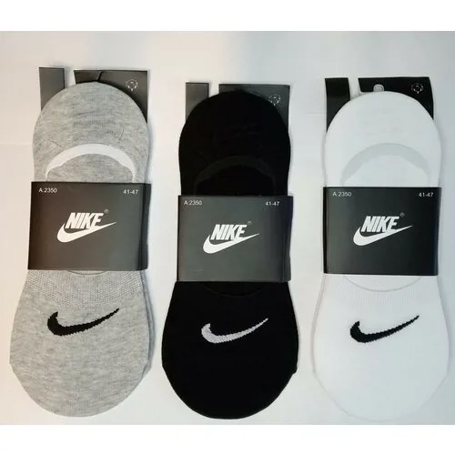 Подследники NIKE Подследники, 5 пар, размер 41/47, белый, черный, серый
