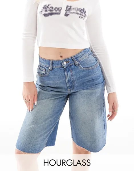 Свободные удлиненные синие джинсовые шорты ASOS Hourglass