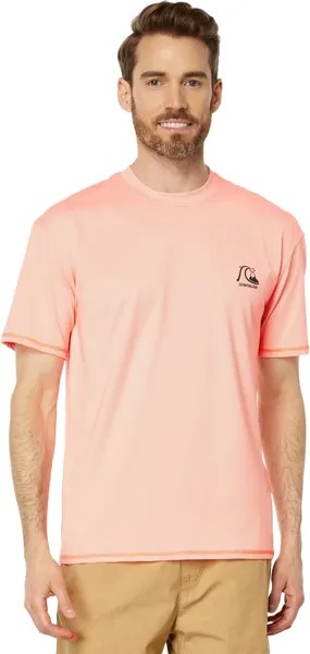 Футболка для серфинга Heritage Heather с короткими рукавами Quiksilver, цвет Fresh Salmon Heather