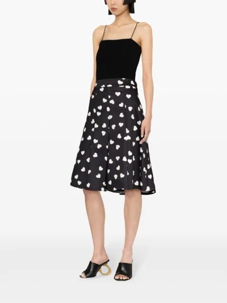 Kate Spade юбка миди с принтом и складками, черный