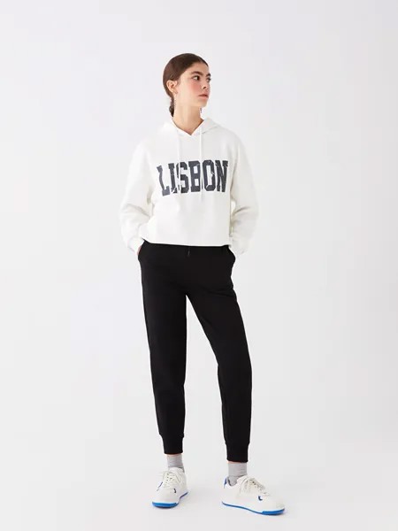 Женские однотонные спортивные штаны с эластичной резинкой на талии LCW Casual, новый черный
