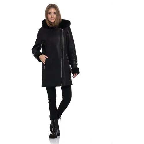 Дубленка из овчины с капюшоном ALESSANDRO PELLE K1542B