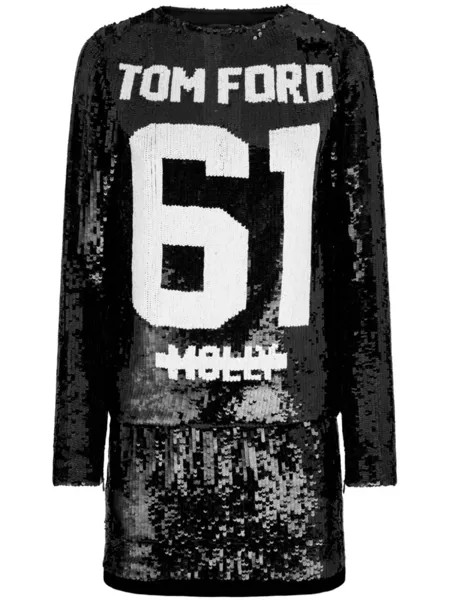 TOM FORD платье мини 61 с пайетками, черный