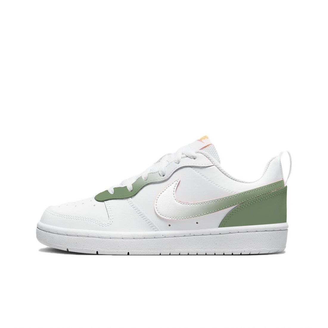 Кроссовки Nike Court Borough Skateboarding Shoes Women's Low-top White/green, зеленый