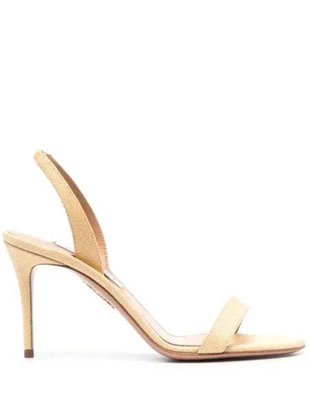 Aquazzura босоножки с ремешком, нейтральный цвет
