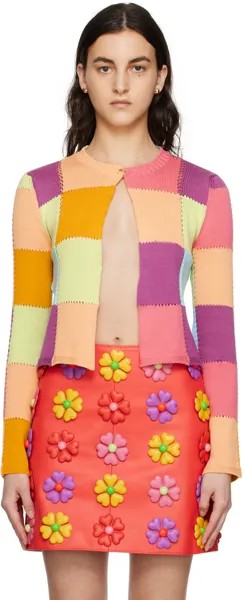 Многоцветная куртка в стиле пэчворк Moschino