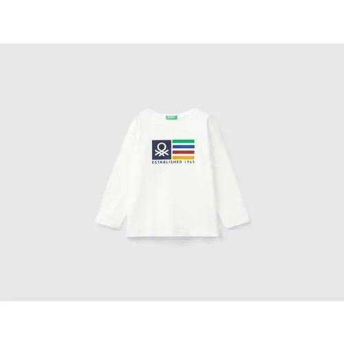 Лонгслив UNITED COLORS OF BENETTON, размер 104, , белый