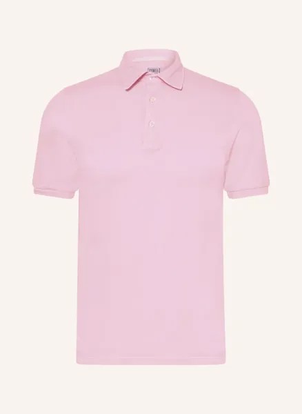 Рубашка-поло из пике очень узкого кроя Fedeli, розовый