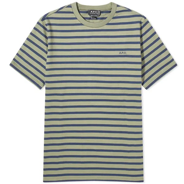 Футболка A.P.C. Emilien Stripe, цвет Khaki & Navy