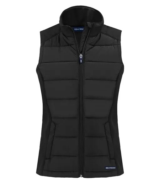 Женский жилет Evoke Hybrid Eco Softshell из переработанного материала с полной молнией Cutter & Buck, цвет Black
