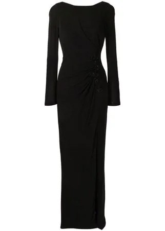 Marchesa Notte вечернее платье со сборками сбоку