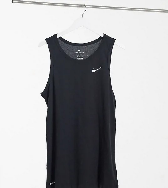 Черная майка с логотипом-галочкой Nike Training Tall essential-Черный