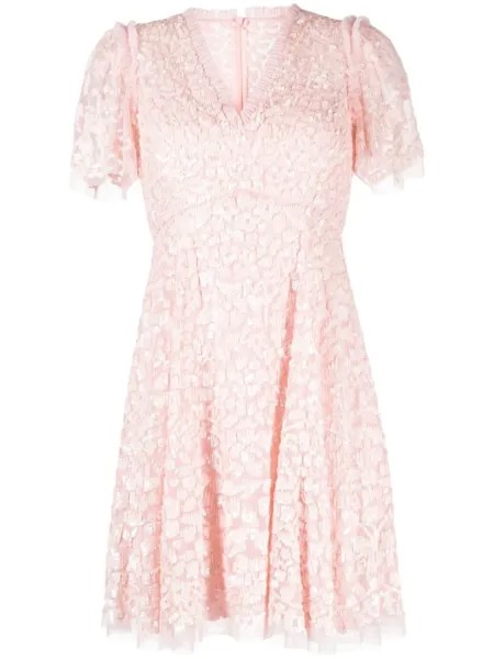Платье мини Daphne с пайетками Needle & Thread, розовый
