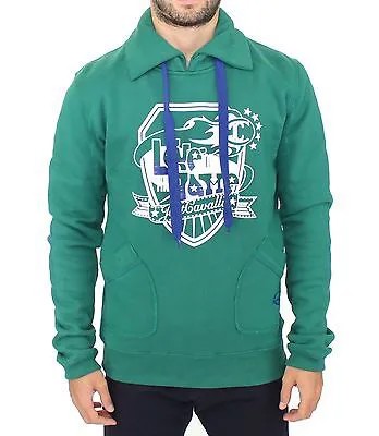 JUST CAVALLI Зеленый спортивный спортивный свитер с длинными рукавами и мотивом. Пуловер s. IT48/M Рекомендуемая розничная цена 360 долларов США