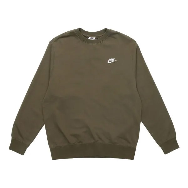 Толстовка Nike Sportswear Club French Terry Logo Sweatshirt 'Olive Khaki', зеленый