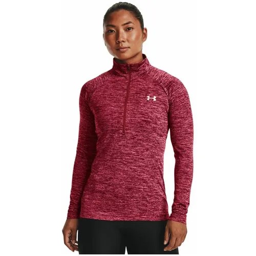 Лонгслив  для фитнеса Under Armour, силуэт прилегающий, размер XL, красный