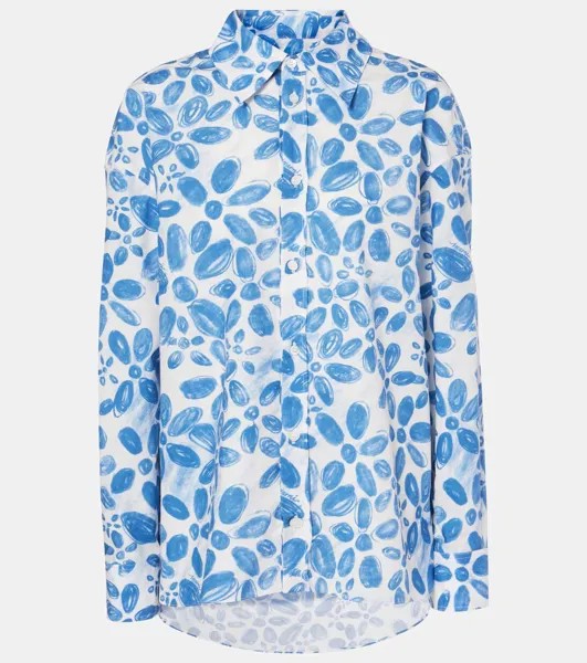 Рубашка из хлопка Marni, цвет iris blue