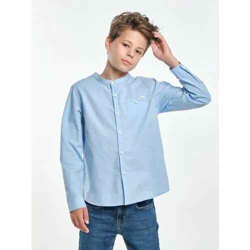 Школьная рубашка Mini Maxi, размер 122, голубой
