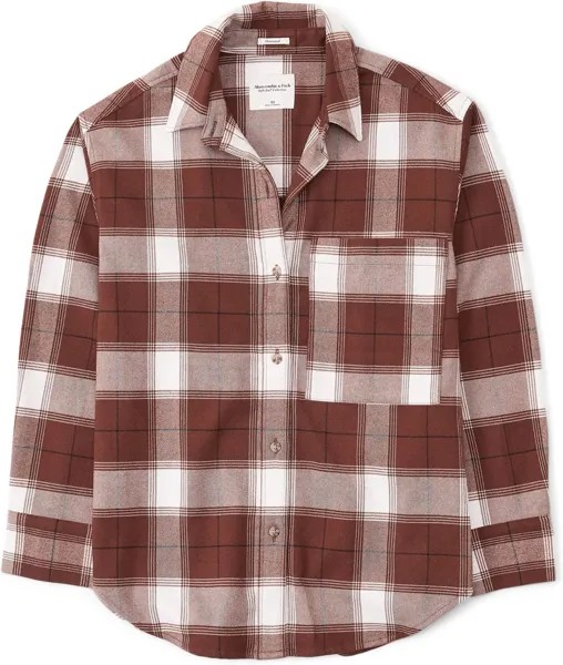 Клетчатая рубашка Abercrombie & Fitch, цвет Rust To White Plaid