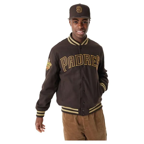 Куртка New Era San Diego Padres MLB Patch Varsity Bomber, коричневый