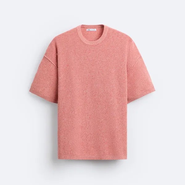 Футболка Zara Textured Knit, коралловый