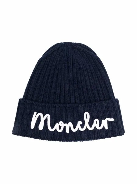 Moncler Enfant шапка с вышитым логотипом