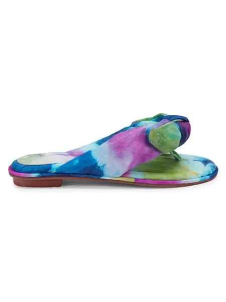 Кожаные сандалии Clarita Tie Dye Alexandre Birman, цвет Blue Multicolor