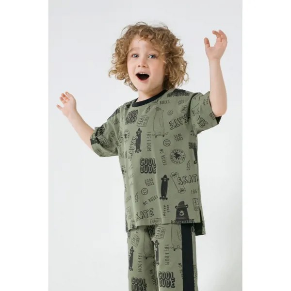 Crockid  Фуфайка для мальчика Мишка и скейт КР 301470