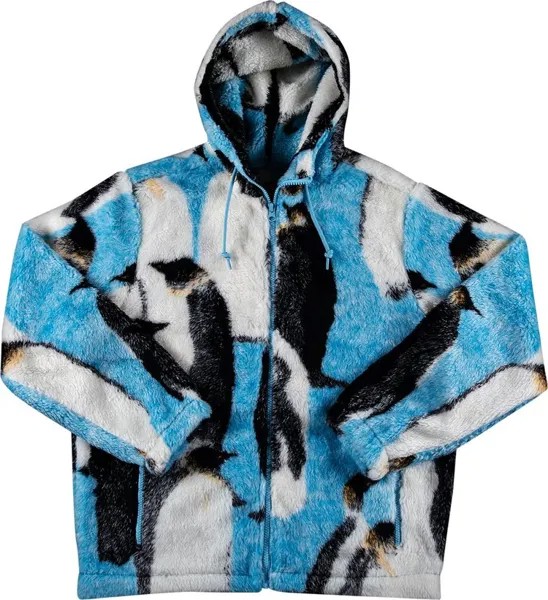 Куртка Supreme Penguins Hooded Fleece Jacket 'Blue', синий