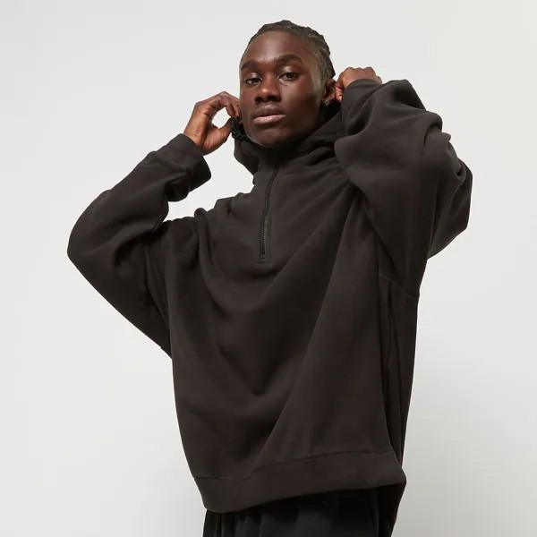 Толстовка из флиса оверсайз на молнии на половину длины. Urban Classics, цвет Black