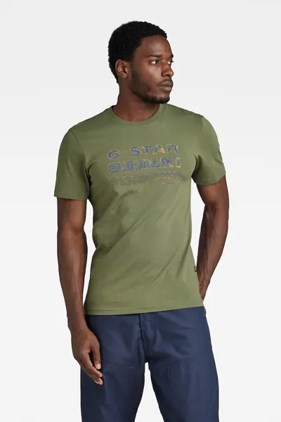 Узкая футболка из органического хлопка G-Star Raw, зеленый