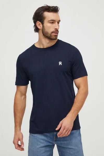 Хлопковая футболка Tommy Hilfiger, темно-синий