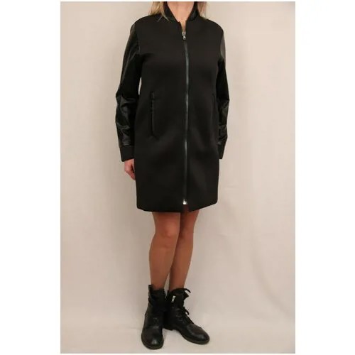 Пальто -бобслер чёрного цвета, PLEASE производство Италия,стильная вещь.