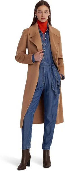 Пальто LAUREN Ralph Lauren Belted Wool-Blend Wrap Coat, цвет Classic Camel