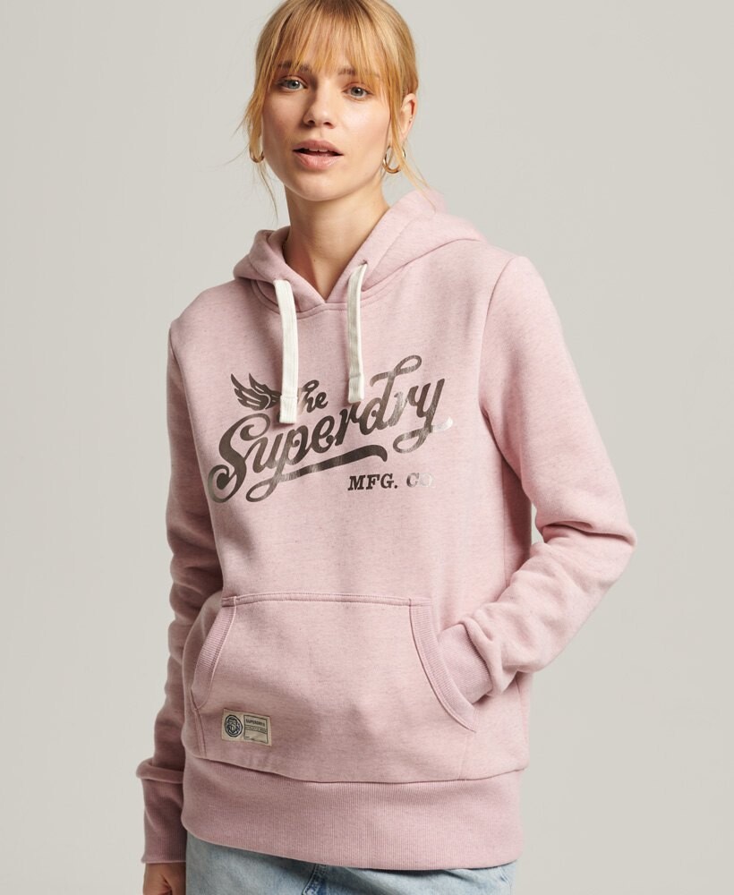 Худи Superdry Vintage Script Style Coll, розовый