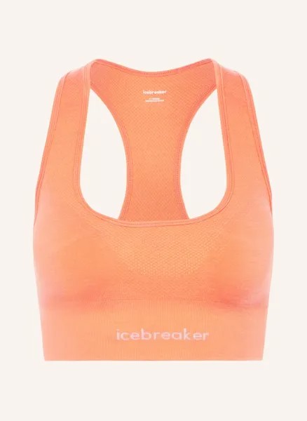 Спортивный бюстгальтер 260 zoneknit seamless из шерсти мериноса Icebreaker, оранжевый