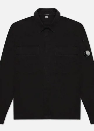 Мужская рубашка C.P. Company Emerized Gabardine Garment Dyed Lens, цвет чёрный, размер M