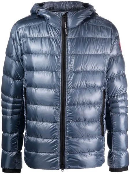 Canada Goose пуховик с нашивкой-логотипом, синий