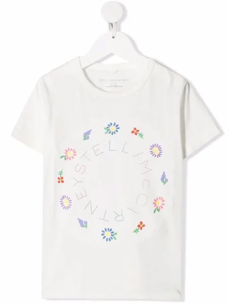 Stella McCartney Kids футболка Stella Logo с цветочным принтом